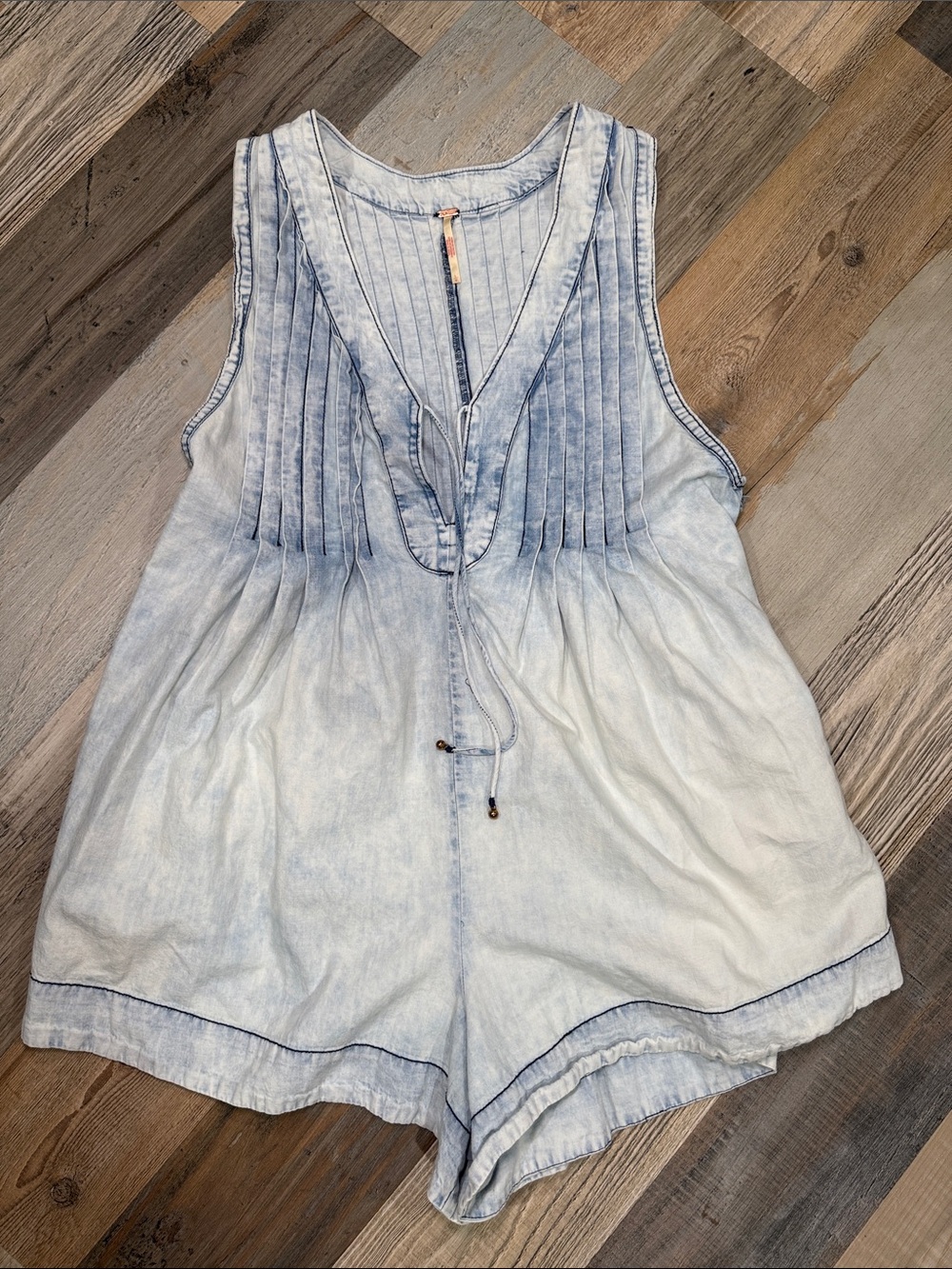 Free People Light Wash Denim Romper